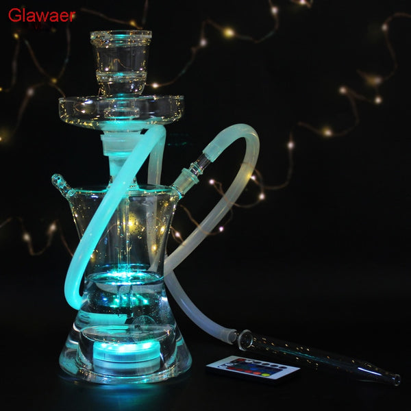 Glawaer Glass Hookah Set With LED Light