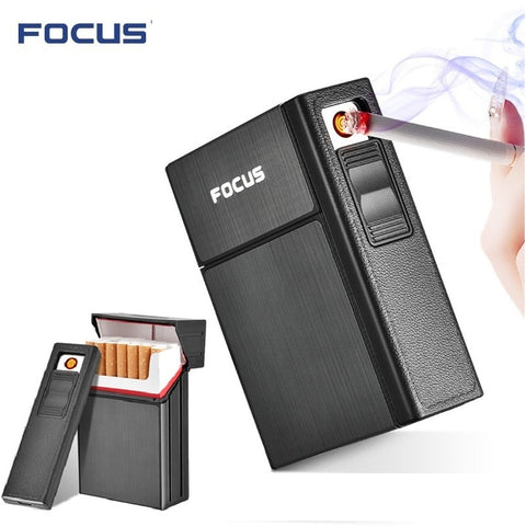 Cigarette Holder Box with Removable USB Electronic Lighter