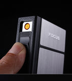 Cigarette Holder Box with Removable USB Electronic Lighter