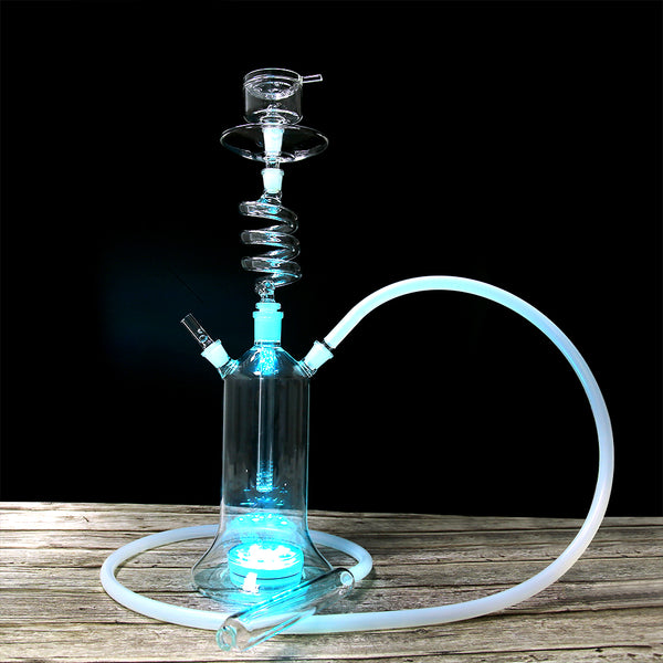 Twirl Glass Hookah Set With LED Light